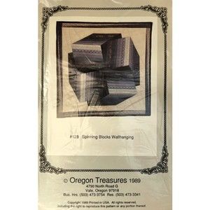 Vintage ©1989 - Oregon Treasures - Spinning Blocks Wall Hanging Patchwork